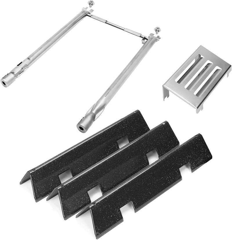 BBQration Grill Parts for Weber Spirit II Grill Replacement Parts, 7635 Flavorizer Bars, 69785 Grill Burner and Heat Deflector for Weber Spirit 2 Grill Parts, for Weber Spirit E210 E220 S210 S220 - Image 1